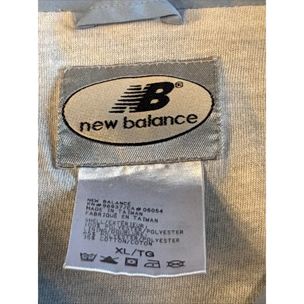 VTG New Balance Men's Jacket XL Baby Blue Windbreaker Retro Color Block Y2K